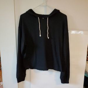 Simply Threads New York Juniors Hoodie Basic Black Cropped Soft Size XL